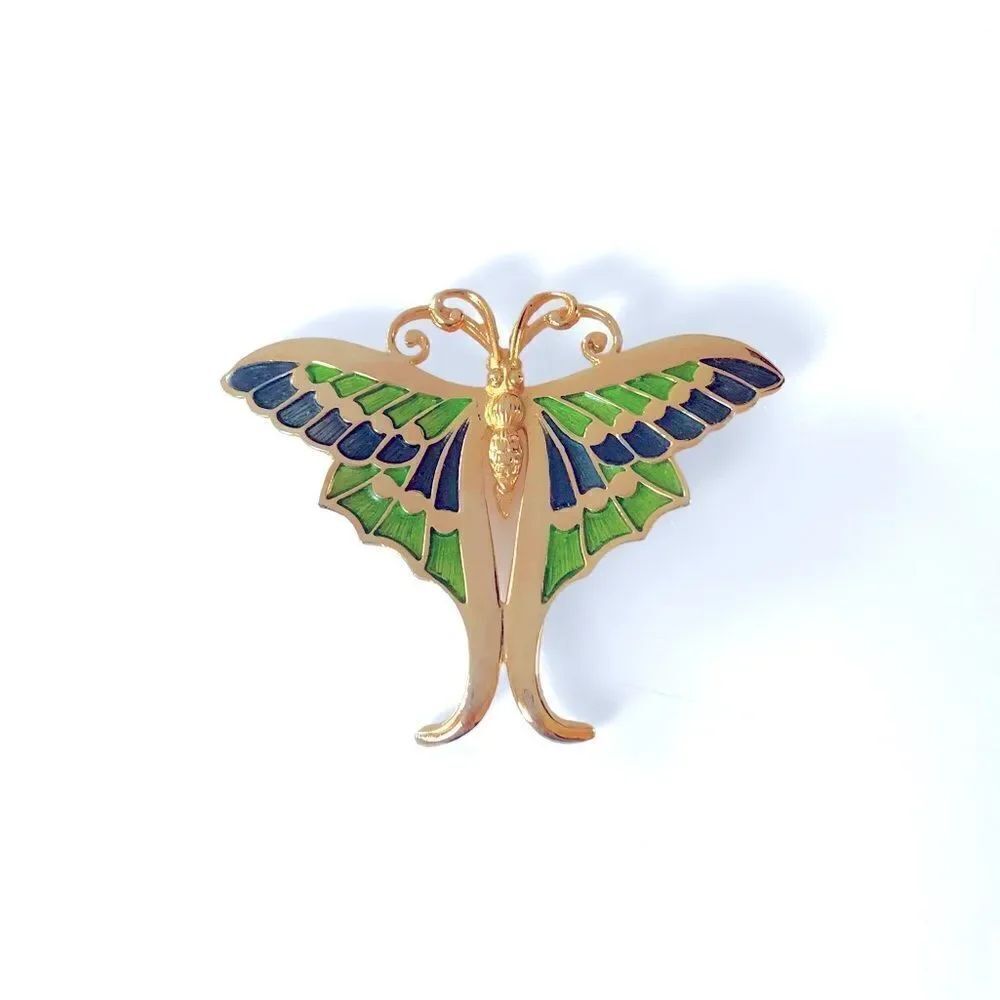 Vintage Napier Gold Enamel Butterfly Brooch